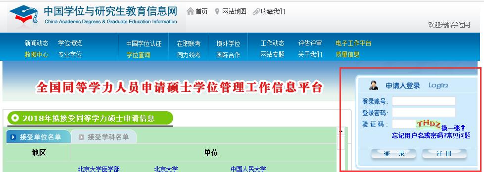 中國政法大學同等學力申碩報名入口