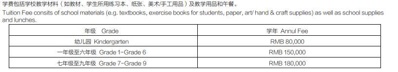 青苗國際雙語學校威海校區學費