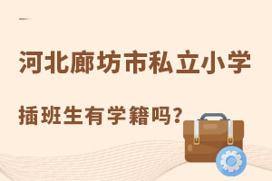 2023年河北廊坊市私立小學插班生有學籍嗎?