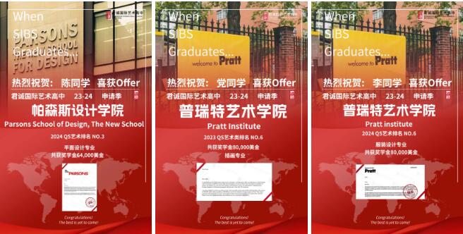 君誠國際藝術高中錄取通知書