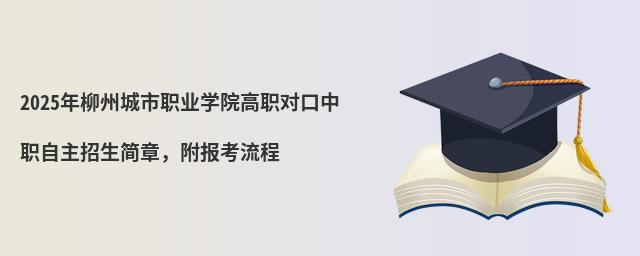 2024年柳州城市職業學院高職對口中職自主招生簡章,附報考流程