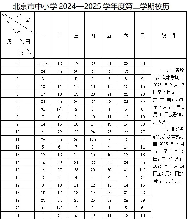 北京中小學(xué)放假時(shí)間