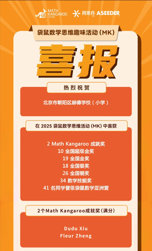 北京赫德小學數學思維挑戰賽獲獎
