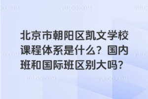 北京市朝陽區凱文學校課程體系是什么？國內班和國際班區別大嗎？