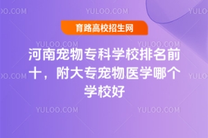 河南寵物專科學校排名前十,附大專寵物醫學哪個學校好