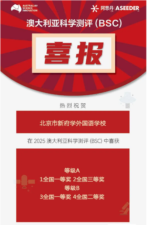 新府學初小部澳大利亞科學測評成績
