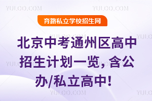 2025年北京中考通州區高中招生計劃一覽,含公辦/私立高中!