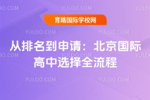 從排名到申請:北京國際高中選擇全流程