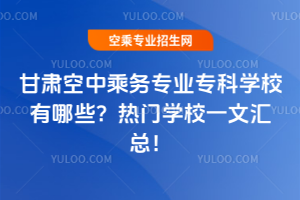 甘肅空中乘務專業專科學校有哪些？熱門學校一文匯總！